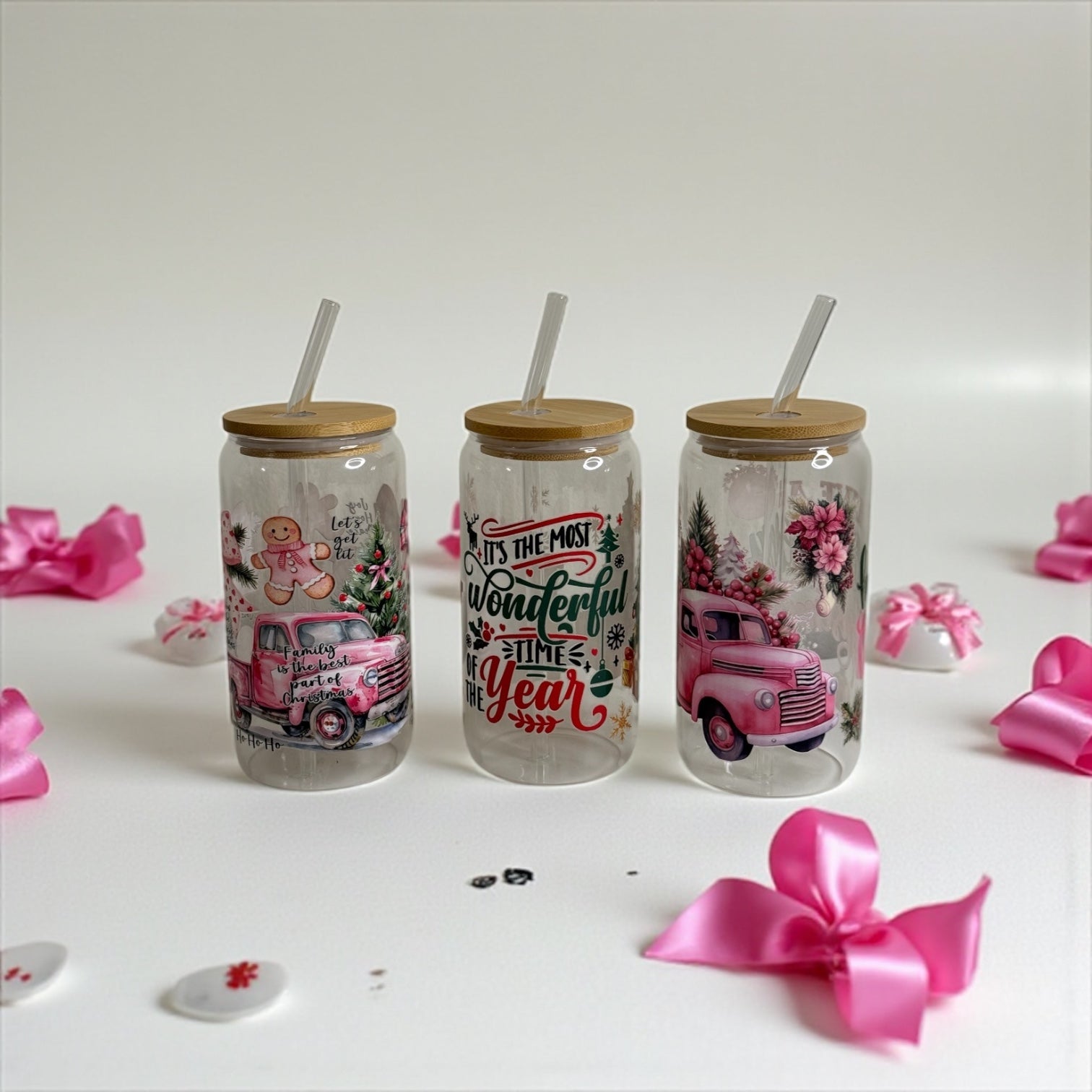 Random Christmas Decorative Cups – Set of 3 🎄❄️